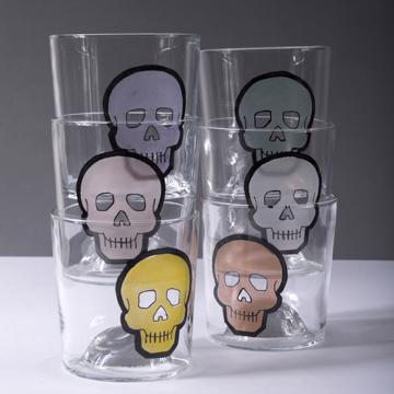 Skull Glass in Enamel on Crystalline