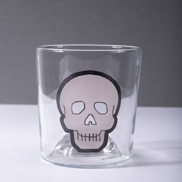 Skull Glass in Enamel on Crystalline